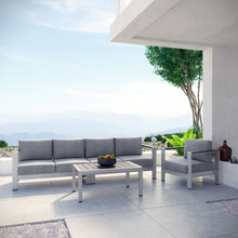 Load image into Gallery viewer, Shore 4 Piece Outdoor Patio Aluminum Sectional Sofa Set by Modway