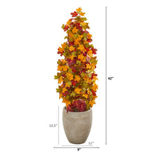 Load image into Gallery viewer, 42" Autumn Maple Artificial Tree in Sand Colored Planter