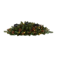 Load image into Gallery viewer, 30" Flocked and Glittered Artificial Christmas Triple Candelabrum
