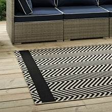 Load image into Gallery viewer, Optica Chevron With End Borders Indoor and Outdoor 5x8 Area Rug by Modway