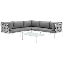 Load image into Gallery viewer, Harmony 6 Piece Outdoor Patio Aluminum Sectional Sofa Set by Modway