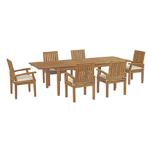 Load image into Gallery viewer, Marina 7 Piece Outdoor Patio Teak Dining Set by Modway