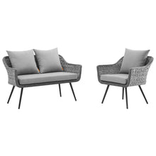 Load image into Gallery viewer, Endeavor 2 Piece Outdoor Patio Wicker Rattan Loveseat and Armchair Set by Modway