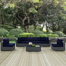 Load image into Gallery viewer, Sojourn 7 Piece Outdoor Patio Sunbrella¨ Sectional Set by Modway