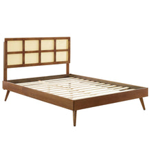 Load image into Gallery viewer, Sidney Cane and Wood Queen Platform Bed With Splayed Legs by Modway