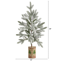 Load image into Gallery viewer, 28" Flocked Christmas Artificial Tree in Decorative Planter