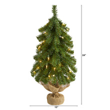 Load image into Gallery viewer, 2' Alpine Artificial Christmas Tree w/ 35 Lights, 92 Bendable Branches
