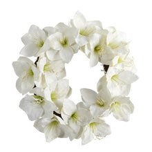 Load image into Gallery viewer, 18" White Amaryllis Artificial Wreath