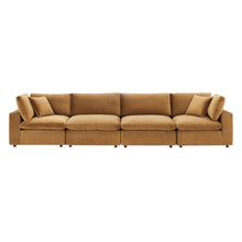 Load image into Gallery viewer, Commix Down Filled Overstuffed Performance Velvet 4-Seater Sofa by Modway