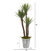 Load image into Gallery viewer, 63" Yucca Artificial Tree in Tin Bucket