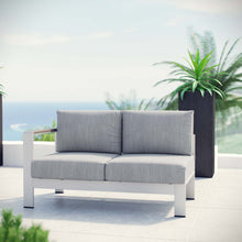 Load image into Gallery viewer, Shore Left-Arm Corner Sectional Outdoor Patio Aluminum Loveseat by Modway