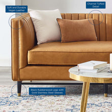 Load image into Gallery viewer, Devote Channel Tufted Vegan Leather Loveseat by Modway