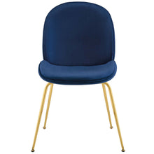 Load image into Gallery viewer, Scoop Gold Stainless Steel Leg Performance Velvet Dining Chair by Modway