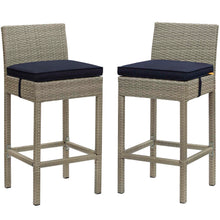 Load image into Gallery viewer, Conduit Outdoor Patio Wicker Rattan Bar Stool Set of 2 by Modway