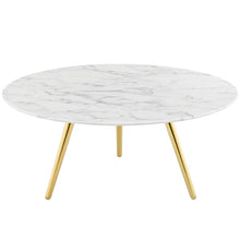 Load image into Gallery viewer, Lippa 36" Round Faux Marble Coffee Table with Tripod Base by Modway