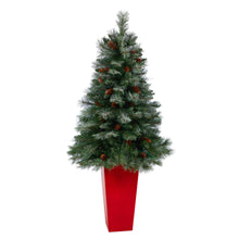 Load image into Gallery viewer, 55' Snowed French Alps Mountain Pine Artificial Christmas Tree w/ 237 Bendable