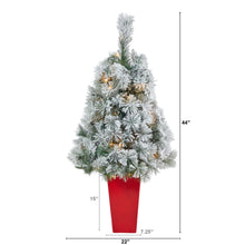 Load image into Gallery viewer, 44' Flocked Oregon Pine Artificial Christmas Tree w/ 50 Clear Lights