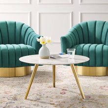 Load image into Gallery viewer, Lippa 28" Round Faux Marble Coffee Table with Tripod Base by Modway