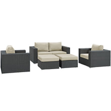 Load image into Gallery viewer, Sojourn 5 Piece Outdoor Patio Sunbrella¨ Sectional Set by Modway