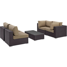 Load image into Gallery viewer, Convene 5 Piece Outdoor Patio Sectional Set by Modway