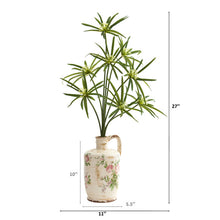 Load image into Gallery viewer, 27" Cyperus Artificial Plant in Floral Pitcher