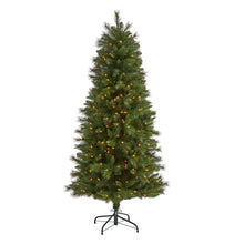 Load image into Gallery viewer, 6' Slim West Virginia Mountain Pine Artificial Christmas Tree w/300 Clear Light