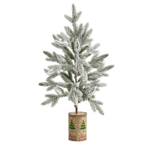 Load image into Gallery viewer, 28" Flocked Christmas Artificial Tree in Decorative Planter