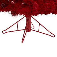 Load image into Gallery viewer, 4' Red Flocked Fraser Fir Artificial Christmas Tree