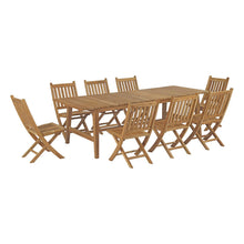 Load image into Gallery viewer, Marina 9 Piece Outdoor Patio Teak Dining Set by Modway