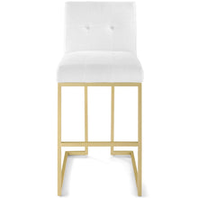 Load image into Gallery viewer, Privy Gold Stainless Steel Upholstered Fabric Bar Stool by Modway