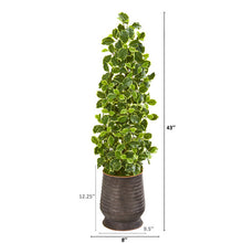 Load image into Gallery viewer, 43" Variegated Holly Leaf Artificial Tree in Ribbed Metal Planter (Real Touch)