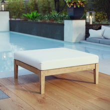 Load image into Gallery viewer, Bayport Outdoor Patio Teak Ottoman by Modway