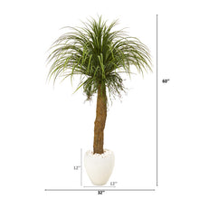 Load image into Gallery viewer, 5' Pony Tail Palm Artificial Plant in White Planter