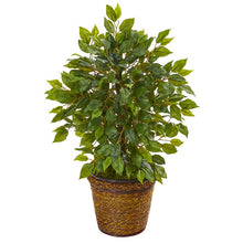 Load image into Gallery viewer, 18" Mini Ficus Artificial Tree in Basket