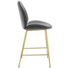 Load image into Gallery viewer, Scoop Gold Stainless Steel Leg Performance Velvet Counter Stool by Modway