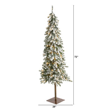 Load image into Gallery viewer, 6' Flocked Alpine Christmas Artificial Tree w/200 Lights/ 580 Bendable Branches