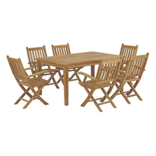 Load image into Gallery viewer, Marina 7 Piece Outdoor Patio Teak Dining Set by Modway