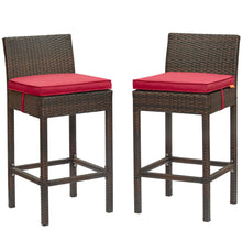 Load image into Gallery viewer, Conduit Outdoor Patio Wicker Rattan Bar Stool Set of 2 by Modway