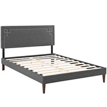 Load image into Gallery viewer, Ruthie Fabric Queen Platform Bed with Squared Tapered Legs by Modway