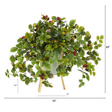 Load image into Gallery viewer, 23" Raspberry Artificial Plant in Green Planter with Stand
