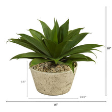 Load image into Gallery viewer, 1.5' Agave Succulent Artificial Plant in White Planter