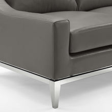 Load image into Gallery viewer, Harness Stainless Steel Base Leather Armchair by Modway