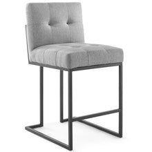 Load image into Gallery viewer, Privy Black Stainless Steel Upholstered Fabric Counter Stool by Modway