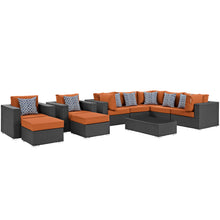 Load image into Gallery viewer, Sojourn 10 Piece Outdoor Patio Sunbrella¨ Sectional Set by Modway