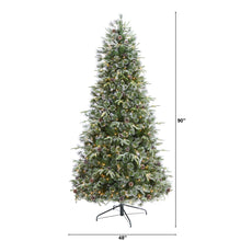 Load image into Gallery viewer, 7.5' Snowed Tipped Clermont Mixed Pine Artificial Christmas Tree