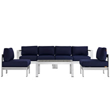 Load image into Gallery viewer, Shore 5 Piece Outdoor Patio Aluminum Sectional Sofa Set by Modway