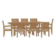 Load image into Gallery viewer, Marina 9 Piece Outdoor Patio Teak Dining Set by Modway