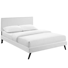 Load image into Gallery viewer, Macie Vinyl King Platform Bed with Round Splayed Legs by Modway