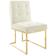 Load image into Gallery viewer, Privy Gold Stainless Steel Performance Velvet Dining Chair Set of 2 by Modway