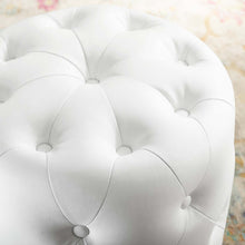Load image into Gallery viewer, Amour Tufted Button Round Faux Leather Ottoman by Modway